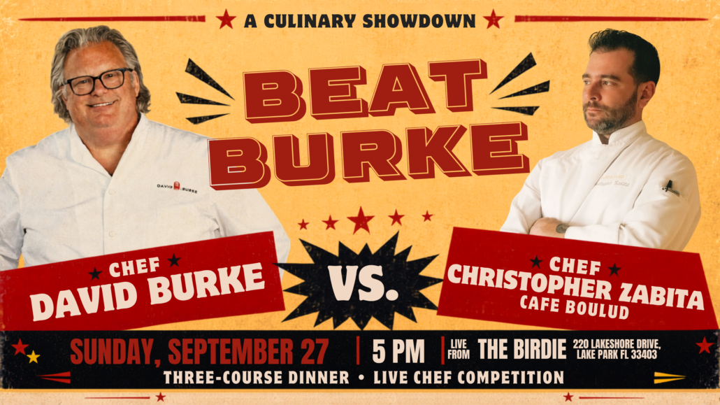 Beat Burke Cover Image Sept 27 Flyer promoting Beat Burke on September 27 2026 featuring Chef Christopher Zabita from Café Boulud
